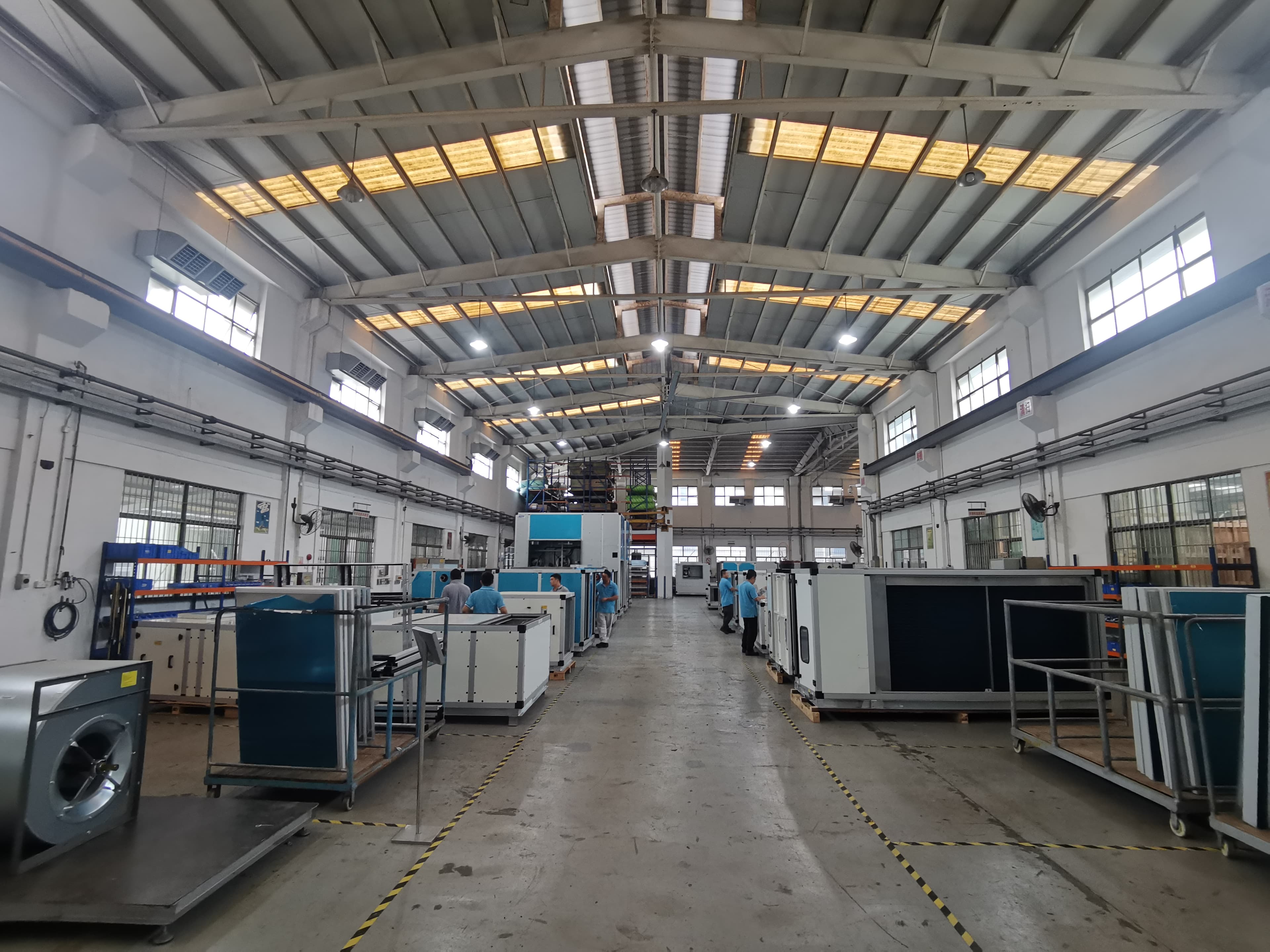 AHU assembly line inside the factory